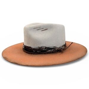 BRAND NEW REV RAN Wide Brim Orange Distressed Hat SIZE MEDIUM